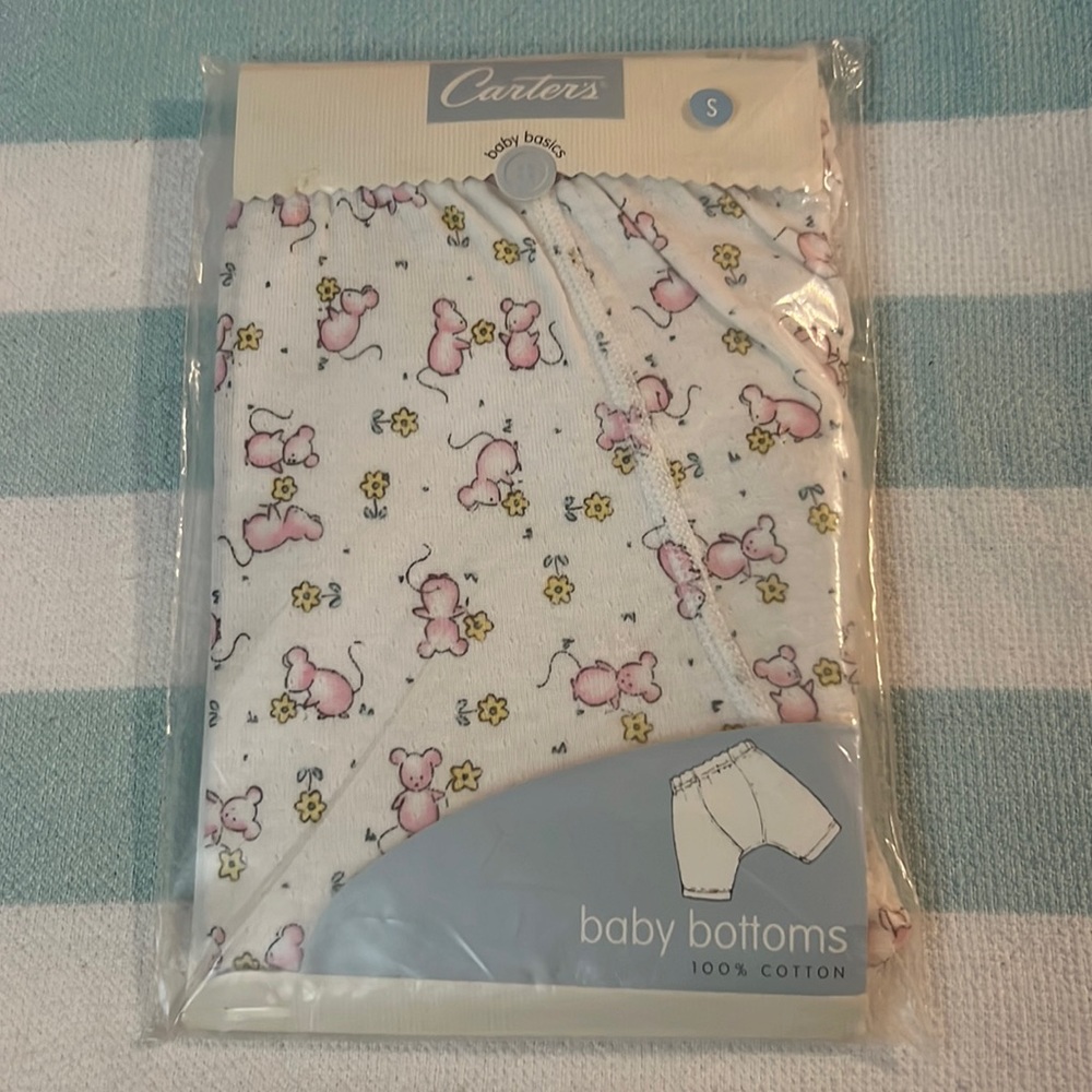 Carter's Baby Bottoms Vintage Cotton Pink Baby Mouse Size Small 0-3 months